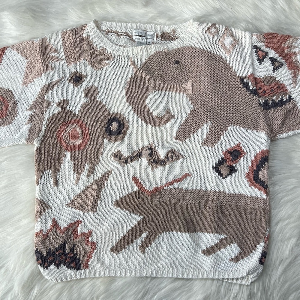 Vintage Jennifer Reed African Safari‎ Knitted Sweater